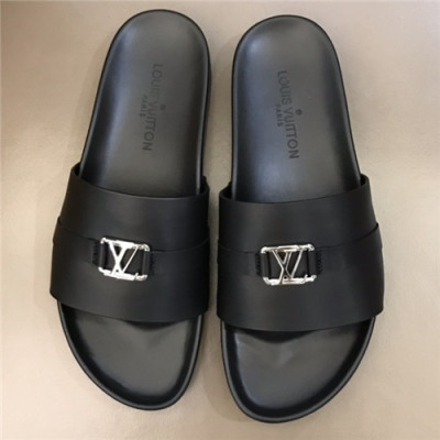 Louis Vuitton 2021 Men's Leather Slipper - 루이비통 2021 남성용 레더 슬리퍼,Size(240-270),LOUS1908,블랙