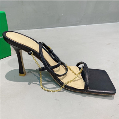 Bottega Veneta 2021 Women's Leather High Heel Sandal - 보테가베네타 2021 여성용 레더 하이힐 샌들,Size(225-250),BVS0315,블랙
