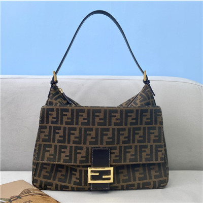 [펜디]Fendi 2021 Women's Fabric Hobo Bag,34cm - 펜디 2021 여성용 패브릭 호보백,34cm,FENB0657,브라운