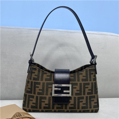 [펜디]Fendi 2021 Women's Fabric Hobo Bag,24cm - 펜디 2021 여성용 패브릭 호보백,24cm,FENB0661,브라운