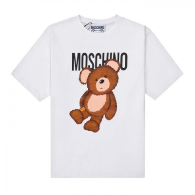 [모스키노]Moschino 2021 Mm/Wm Logo Cotton Short Sleeved Tshirts - 모스키노 2021 남/녀 로고 코튼 반팔티 Mos0143x.Size(s - l).화이트