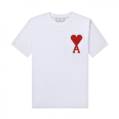 [아미]Ami 2021 Mm/Wm 'Ami de Coeur' Casual Cotton Short Sleeved Tshirt - 아미 2021 남/녀 로고 코튼 캐쥬얼 반팔티 Ami0096x.Size(s - l).화이트