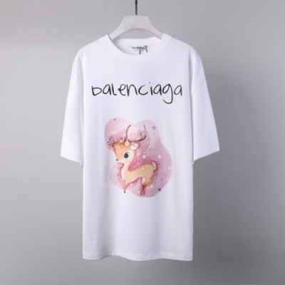 [발렌시아가]Balenciaga 2021 Mm/Wm Logo Cotton Short Sleeved Tshirts - 발렌시아가 2021 남/녀 로고 코튼 반팔티 Bal0988x.Size(xs - m).화이트