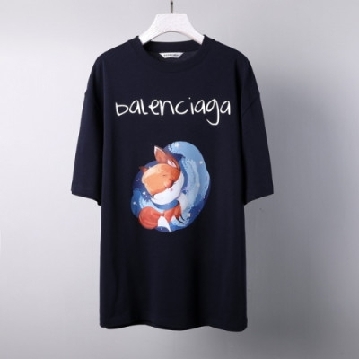[발렌시아가]Balenciaga 2021 Mm/Wm Logo Cotton Short Sleeved Tshirts - 발렌시아가 2021 남/녀 로고 코튼 반팔티 Bal0990x.Size(xs - m).블랙