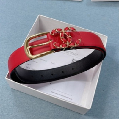 Chanel 2021 Women's Leather Belt,3.0cm - 샤넬 2021 여성용 레더 벨트,3.0cm,CHABT0154,레드