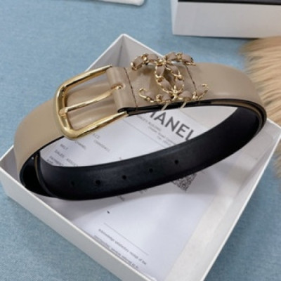 Chanel 2021 Women's Leather Belt,3.0cm - 샤넬 2021 여성용 레더 벨트,3.0cm,CHABT0155,카키