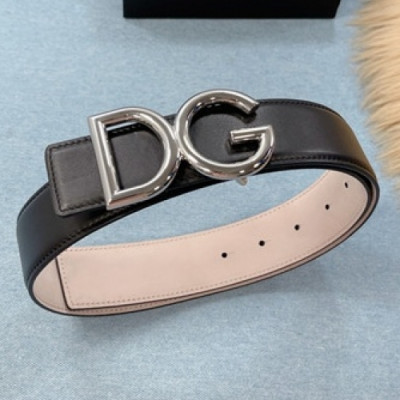 Dolce&Gabbana 2021 Men's Leather Belt,4.0cm - 돌체앤가바나 2021 남성용 레더 벨트,4.0cm,DOLBT0010,블랙