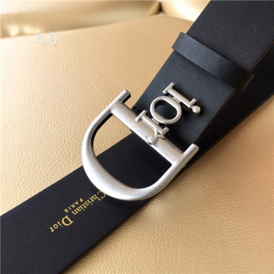 Dior 2021 Men's Leather Belt,4.0cm - 디올 2021 남성용 레더 벨트,4.0cm,DIOBT0056,블랙