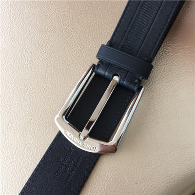 [매장판]Louis Vuitton 2021 Men's Leather Belt,3.5cm - 루입비통 2021 남성용 레더 벨트,3.5cm,LOUBT0166,블랙