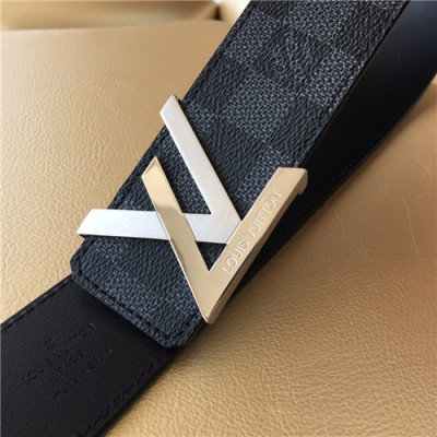 [매장판]Louis Vuitton 2021 Men's Leather Belt,3.5cm - 루입비통 2021 남성용 레더 벨트,3.5cm,LOUBT0170,블랙