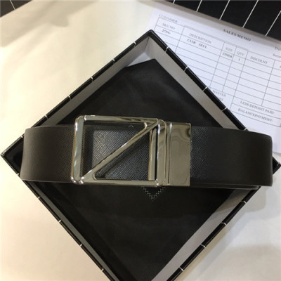 Ermenegildo Zegna 2021 Men's Leather Belt,4.0cm - 제냐 2021 남성용 레더 벨트,4.0cm,EZBT0003,블랙