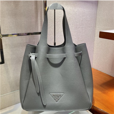 [프라다]Prada 2021 Women's Leather Tote Bag,35cm - 프라다 2021 여성용 레더 토트백,35cm,PRAB0352,그레이