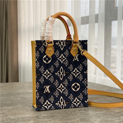 [루이비통]Louis Vuitton 2021 Denim Petit Sac Plat Tote Bag,17cm - 루이비통 2021 데님 쁘띠 삭 플라 토트백,17cm,LOUB2300,네이비