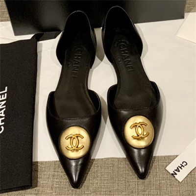 Chanel 2021 Women's Leather Flat - 샤넬 2021 여성용 레더 플렛,Size(225-250),CHAS0571,블랙