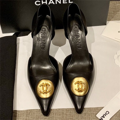 Chanel 2021 Women's Leather High Heel - 샤넬 2021 여성용 레더 하이힐,Size(225-250),CHAS0574,블랙