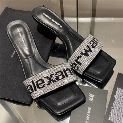 Alexander Wang 2021 Women's Leather High Heel Slipper - 알렉산더왕 2021 여성용 레더 하이힐 슬리퍼,Size(225-250),ALWS0040,블랙