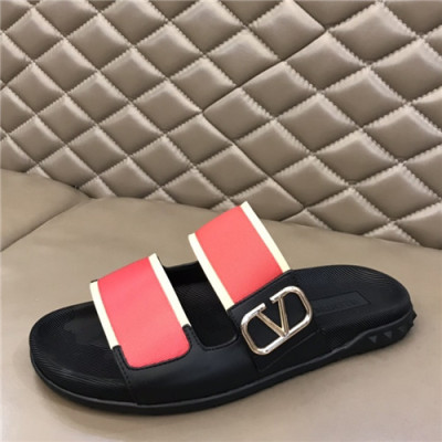 Valentino 2021 Men's Canvas Leather Slipper - 발렌티노 2021 남성용 캔버스 레더 슬리퍼,Size(240-270),VTS0343,레드