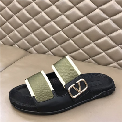 Valentino 2021 Men's Canvas Leather Slipper - 발렌티노 2021 남성용 캔버스 레더 슬리퍼,Size(240-270),VTS0344,올리브