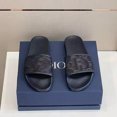 Dior 2023 Mens Leather Slipper - 디올 2023 남성용 레더 슬리퍼,Size(240-270),DIOS0348,블랙