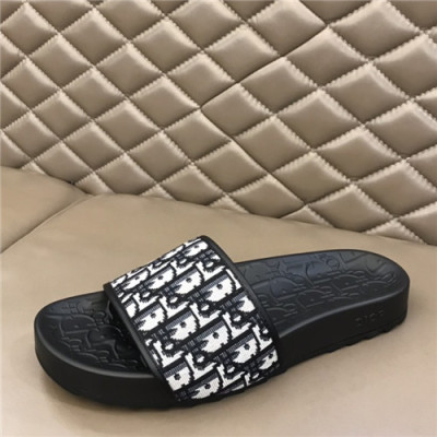 Dior 2021 Men's Leather Slipper - 디올 2021 남성용 레더 슬리퍼,Size(240-270),DIOS0353,블랙