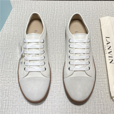 Lanvin 2021 Men's Leather Sneakers - 랑방 2021 남성용 레더 스니커즈,Size(240-270),LANV0034,화이트