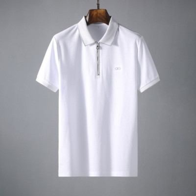 [페라가모]Ferragamo 2021 Mens Basic Logo Cotton Short Sleeved Tshirts - 페라가모 2021 남성 베이직 로고 코튼 반팔티 Fer0327x.Size(m - 3xl).화이트