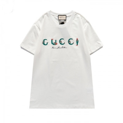 [매장판]Gucci 2021 Mm/Wm Logo Short Sleeved Tshirts - 구찌 2021 남/녀 로고 반팔티 Guc03595x.Size(s - 2xl).화이트
