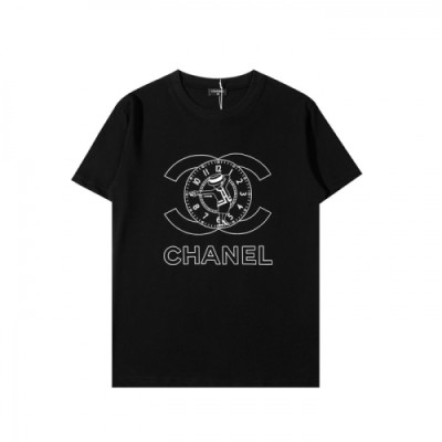 [샤넬]Chanel 2021 Mm/Wm 'CC' Logo Cotton Short Sleeved Tshirts - 샤넬 2021 남/녀 'CC'로고 코튼 반팔티 Cnl0670x.Size(s - l).블랙