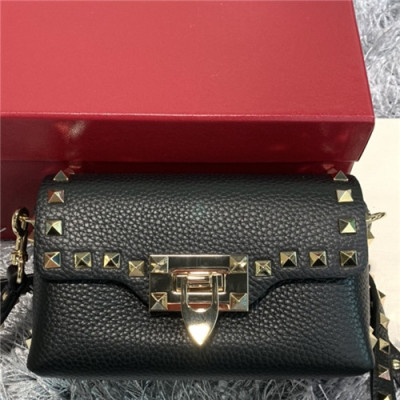 [발렌티노]Valentino 2021 Lockstead Shoulder Bag,16.5cm - 발렌티노 2021 락스터드 숄더백,16.5cm,VTB1072,블랙