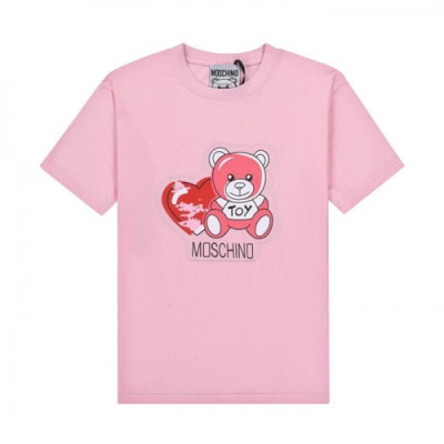 [모스키노]Moschino 2021 Mm/Wm Logo Cotton Short Sleeved Tshirts - 모스키노 2021 남/녀 로고 코튼 반팔티 Mos01151x.Size(s - l).핑크