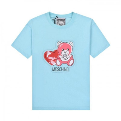 [모스키노]Moschino 2021 Mm/Wm Logo Cotton Short Sleeved Tshirts - 모스키노 2021 남/녀 로고 코튼 반팔티 Mos01152x.Size(s - l).블루