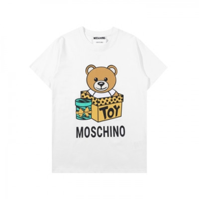 [모스키노]Moschino 2021 Mm/Wm Logo Cotton Short Sleeved Tshirts - 모스키노 2021 남/녀 로고 코튼 반팔티 Mos01153x.Size(s - l).화이트