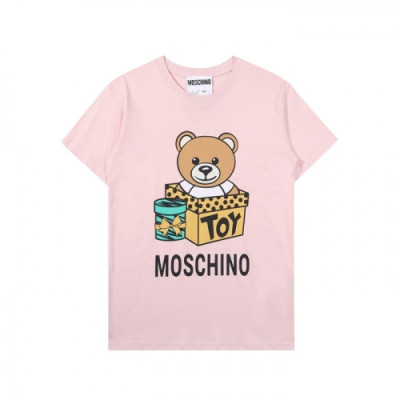 [모스키노]Moschino 2021 Mm/Wm Logo Cotton Short Sleeved Tshirts - 모스키노 2021 남/녀 로고 코튼 반팔티 Mos01154x.Size(s - l).핑크