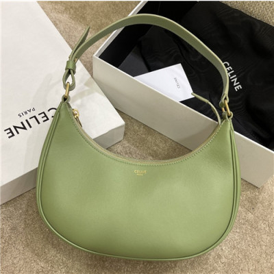 [셀린느]Celine 2021 Women's Leather Hobo Bag,25cm - 셀린느 2021 여성용 레더 호보백,25cm,CLNB0679,그린