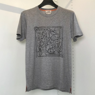 [에르메스]Hermes 2021 Mens Crew-neck Short Sleeved Tshirts - 에르메스 2021 남성 크루넥 반팔티 Her0618x.Size(m - 2xl).그레이