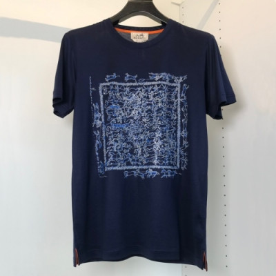 [에르메스]Hermes 2021 Mens Crew-neck Short Sleeved Tshirts - 에르메스 2021 남성 크루넥 반팔티 Her0619x.Size(m - 2xl).네이비