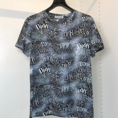 [매장판]Dior 2021 Mm/Wm Casual Crew-neck Short Sleeved Tshirts - 디올 2021 남/녀 캐쥬얼 크루넥 반팔티 Dio01202x.Size(m - 2xl).블랙