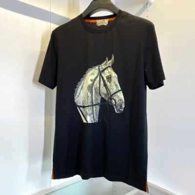 [에르메스]Hermes 2021 Mens Crew-neck Short Sleeved Tshirts - 에르메스 2021 남성 크루넥 반팔티 Her0625x.Size(m - 2xl).블랙