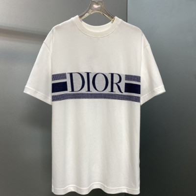 [매장판]Dior 2021 Mm/Wm Casual Crew-neck Short Sleeved Tshirts - 디올 2021 남/녀 캐쥬얼 크루넥 반팔티 Dio01205x.Size(s - xl).화이트