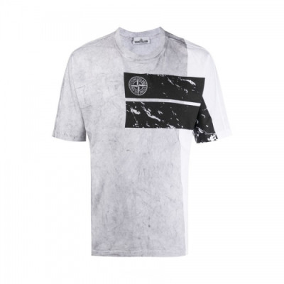 [스톤아일랜드]Stone Island 2021 Mens Crew-neck Cotton Short Sleeved Tshirts - 스톤아일랜드 2021 남성 크루넥 코튼 반팔티 Sto0309x.Size(s - xl).그레이