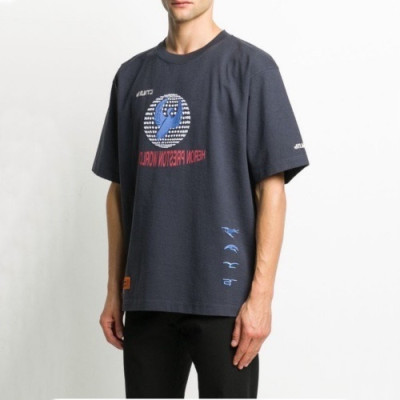 [헤론프레스턴]Heron Preston 2021 Mens Printing Crew neck Short Sleeved Oversize Tshirt - 헤론프레스턴 2021 남성 프린팅 코튼 오버사이즈 반팔티 Hron0031x.Size(s - xl).네이비