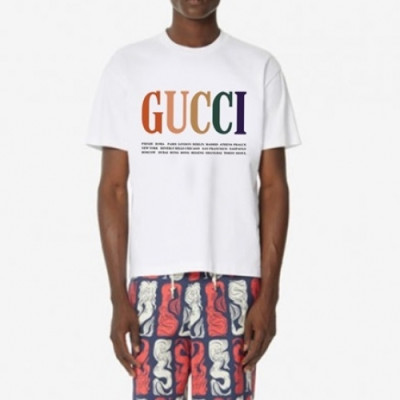 [매장판]Gucci 2021 Mm/Wm Logo Short Sleeved Tshirts - 구찌 2021 남/녀 로고 반팔티 Guc03607x.Size(m - 2xl).화이트