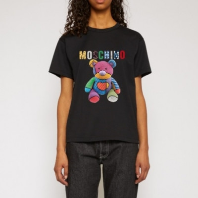 [모스키노]Moschino 2021 Mm/Wm Logo Cotton Short Sleeved Tshirts - 모스키노 2021 남/녀 로고 코튼 반팔티 Mos0155x.Size(m - 2xl).블랙