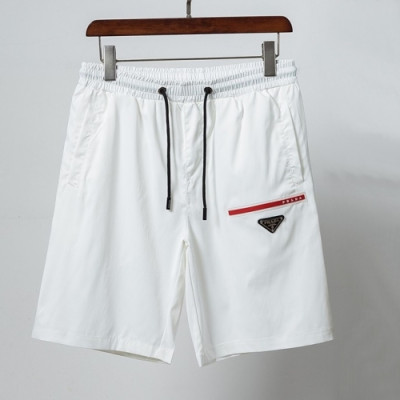 [프라다]Prada 2020 Mens Milano Logo Casual Training Half Pants - 프라다 2020 남성 로고 캐쥬얼 트레이닝 반바지 Pra02225x.Size(m - 4xl).화이트