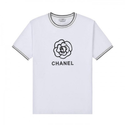 [샤넬]Chanel 2021 Mm/Wm 'CC' Logo Cotton Short Sleeved Tshirts - 샤넬 2021 남/녀 'CC'로고 코튼 반팔티 Cnl0673x.Size(s - l).화이트