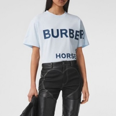 [버버리]Burberry 2021 Mm/Wm Logo Cotton Short Sleeved Tshirts - 버버리 2021 남/녀 로고 코튼 반팔티 Bur03840x.Size(s - 2xl).블루