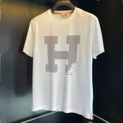 [에르메스]Hermes 2021 Mens Crew-neck Short Sleeved Tshirts - 에르메스 2021 남성 크루넥 반팔티 Her0636x.Size(m - 3xl).화이트