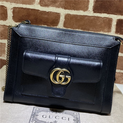 [구찌]Gucci 2021 Women's Leather Closs Bag,28cm,GUB1288 - 구찌 2021 럭셔리한 여성용 레더 크로스백,28cm,블랙