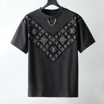 Louis vuitton  Mens Logo Short Sleeved Tshirts black - 루이비통 2021 남성 로고 반팔티 Lou02769x Size(m - 2xl) 블랙