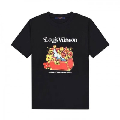 [주문폭주]Louis vuitton  Mm/Wm Logo Short Sleeved Tshirts black - 루이비통 2021 남/녀 로고 반팔티 Lou02774x Size(xs - l) 블랙